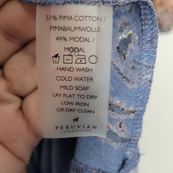 Peruvian Connection Pima Cotton Blend Floral Maxi Dress Casual Size Large - Picture 5 of 7